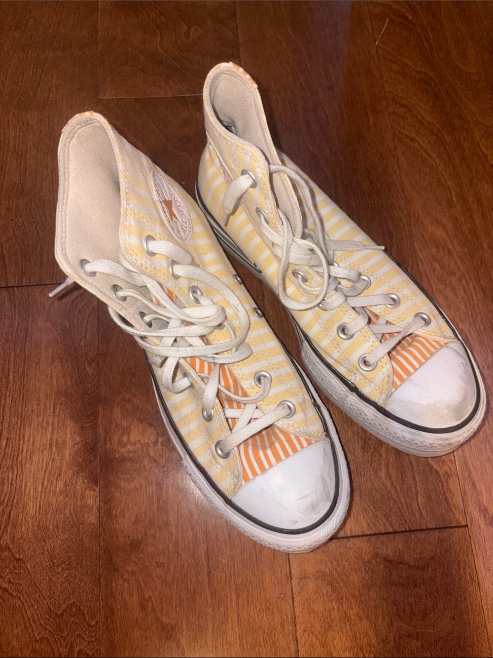 LIMITED EDITION MANGO YELLOW STRIPED CONVERSE